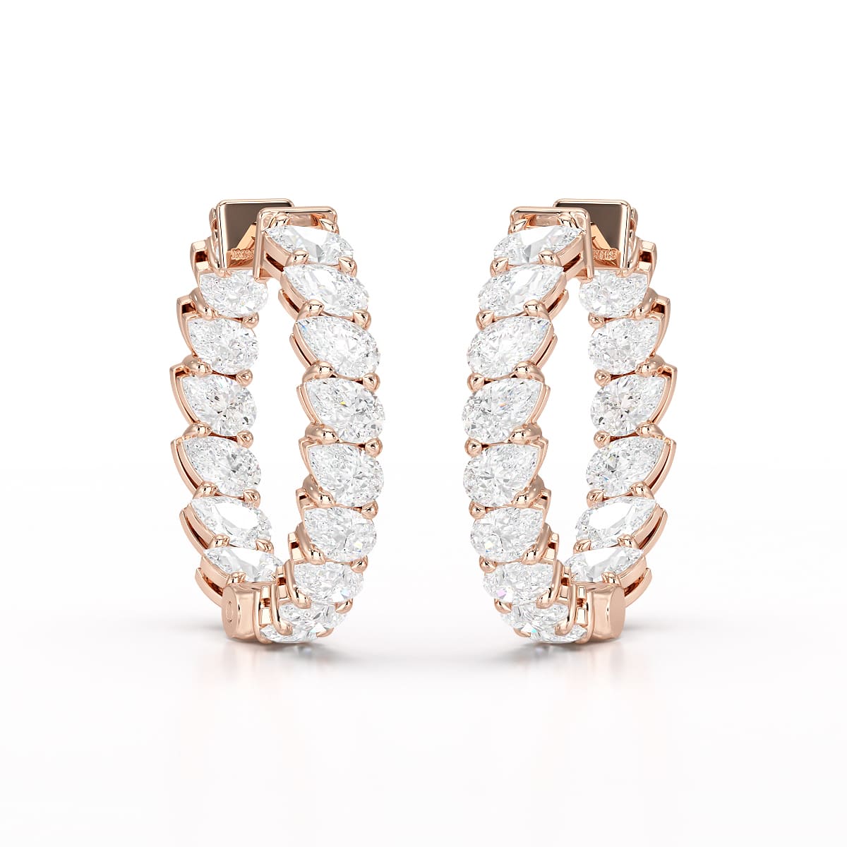 4.9 CT Pear Cut Lab Diamond Hoop Earrings