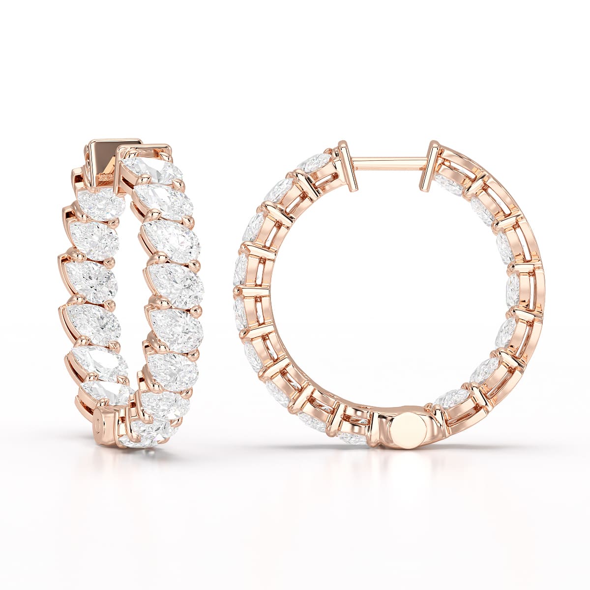 4.9 CT Pear Cut Lab Diamond Hoop Earrings