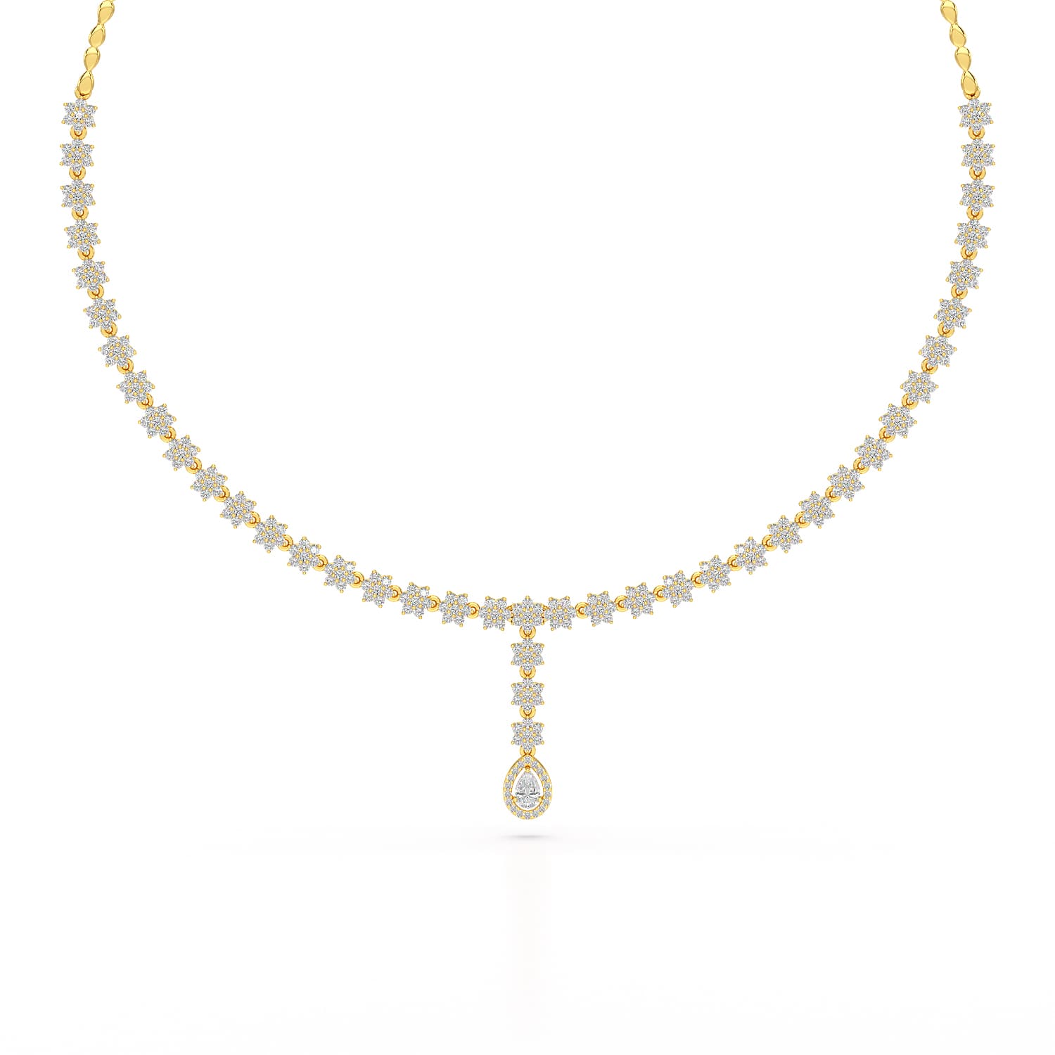Pear Cut Lab Diamond 4.97 CT Necklace