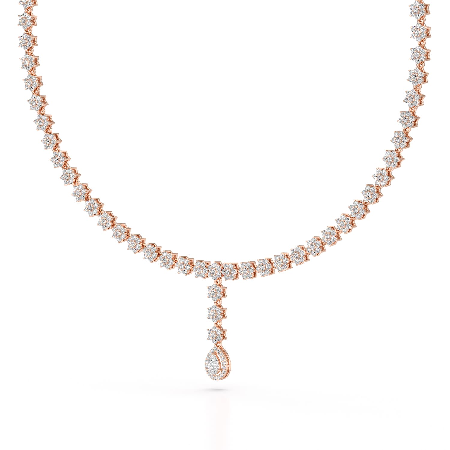 Pear Cut Lab Diamond 4.97 CT Necklace