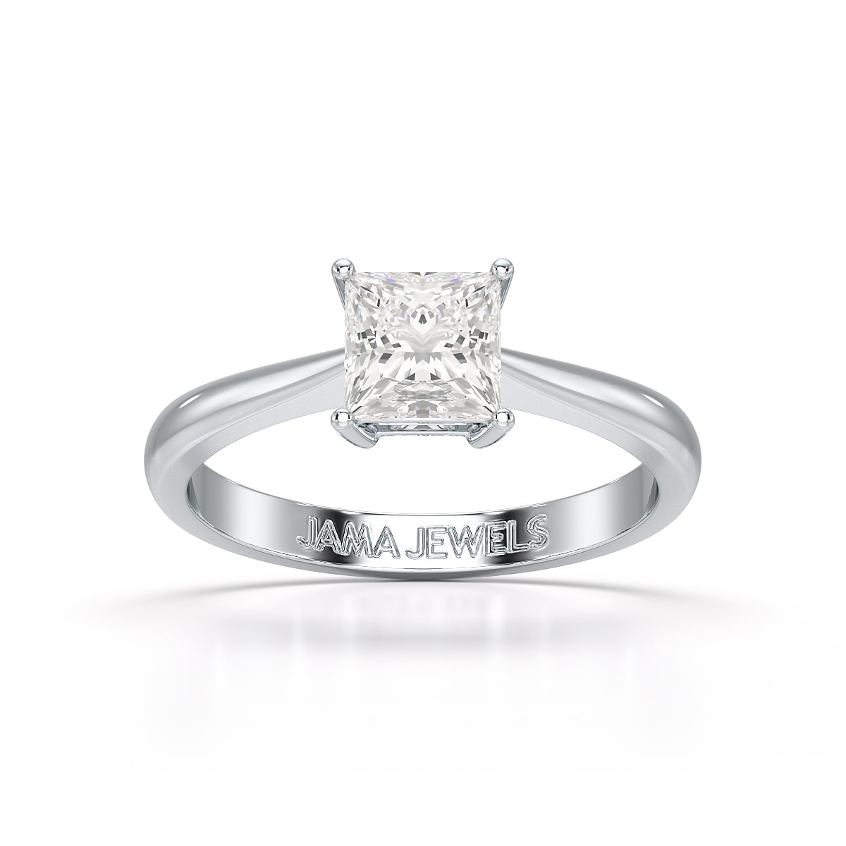 1 Ct Princess Cut Solitaire Lab Diamond Engagement Ring