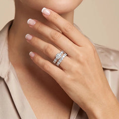 4.82 CT Round Cut Lab Diamond Twin Ring