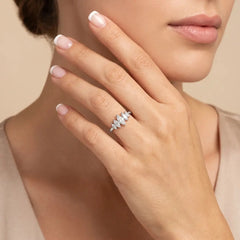 1.00 CT Marquise Graduated Diamond Ring