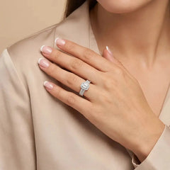 1.72 CT Emerald Cut Lab Diamond Halo Ring Jama Jewels