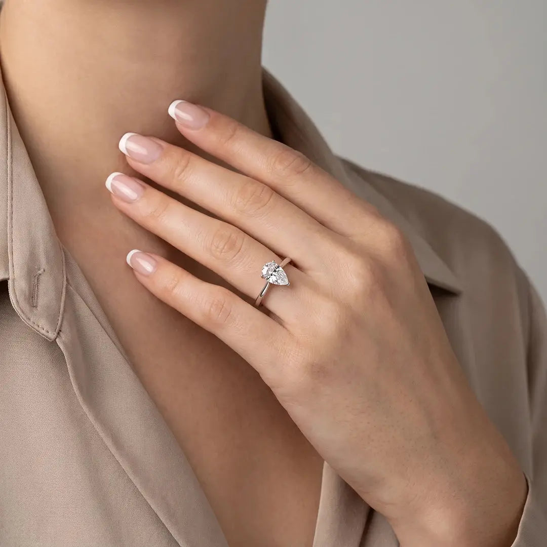 1.00 CT Pear Solitaire Diamond Ring