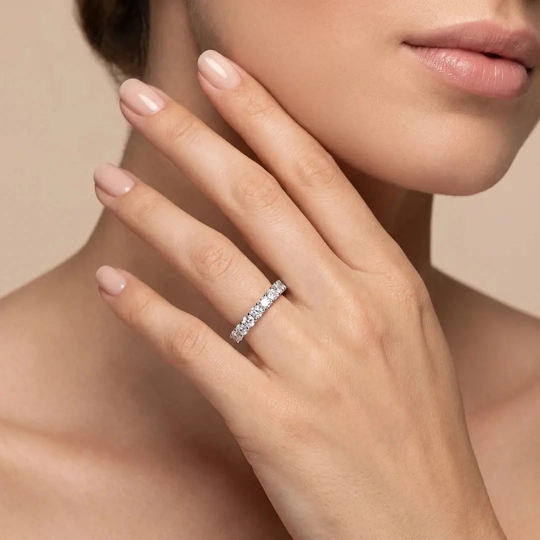 2.17 CT Round Full Eternity Diamond Ring