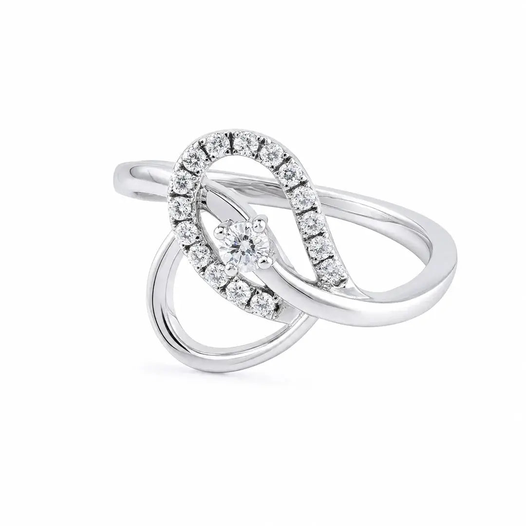 0.20 CT Round Infinity Loop Twist Diamond Ring