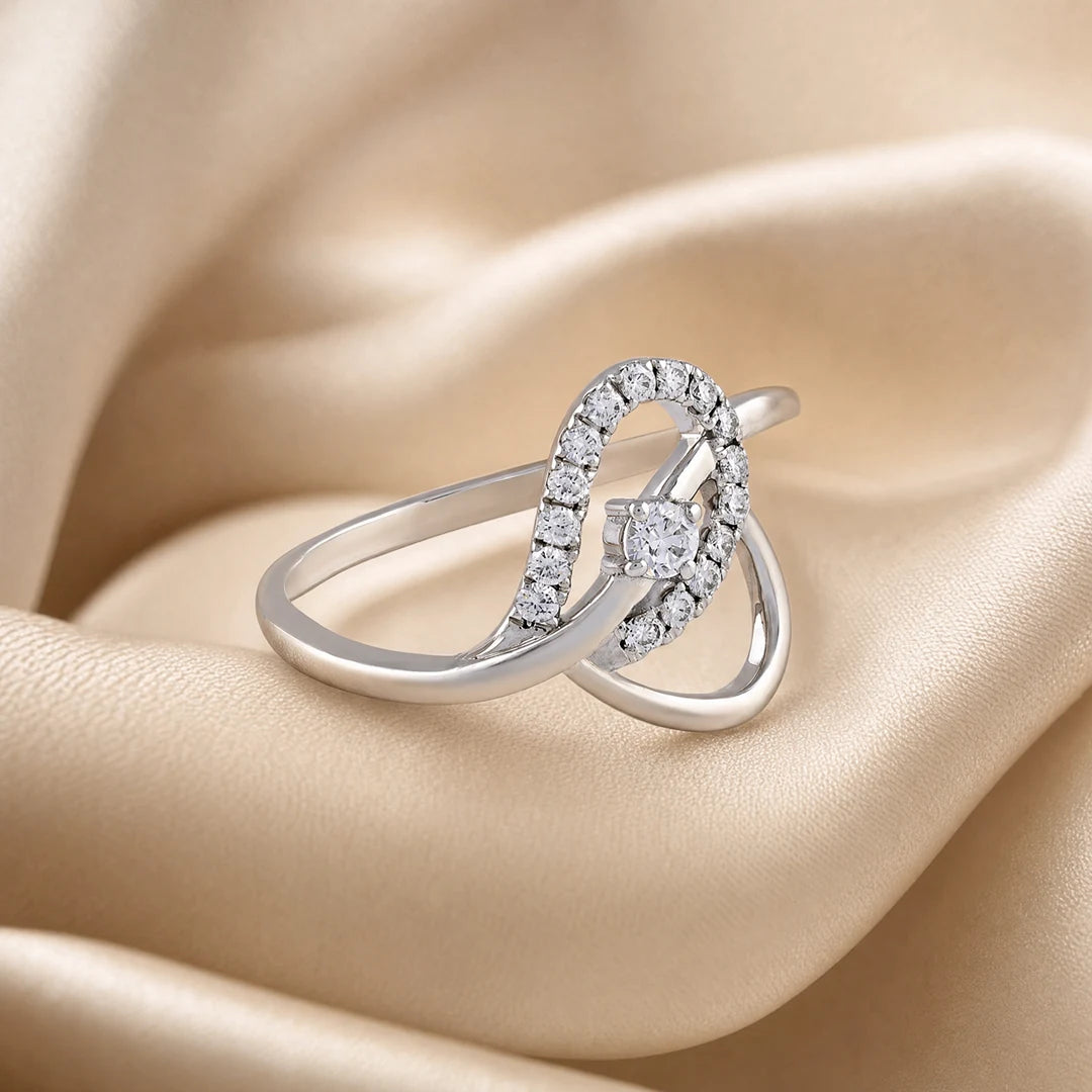 0.20 CT Round Infinity Loop Twist Diamond Ring
