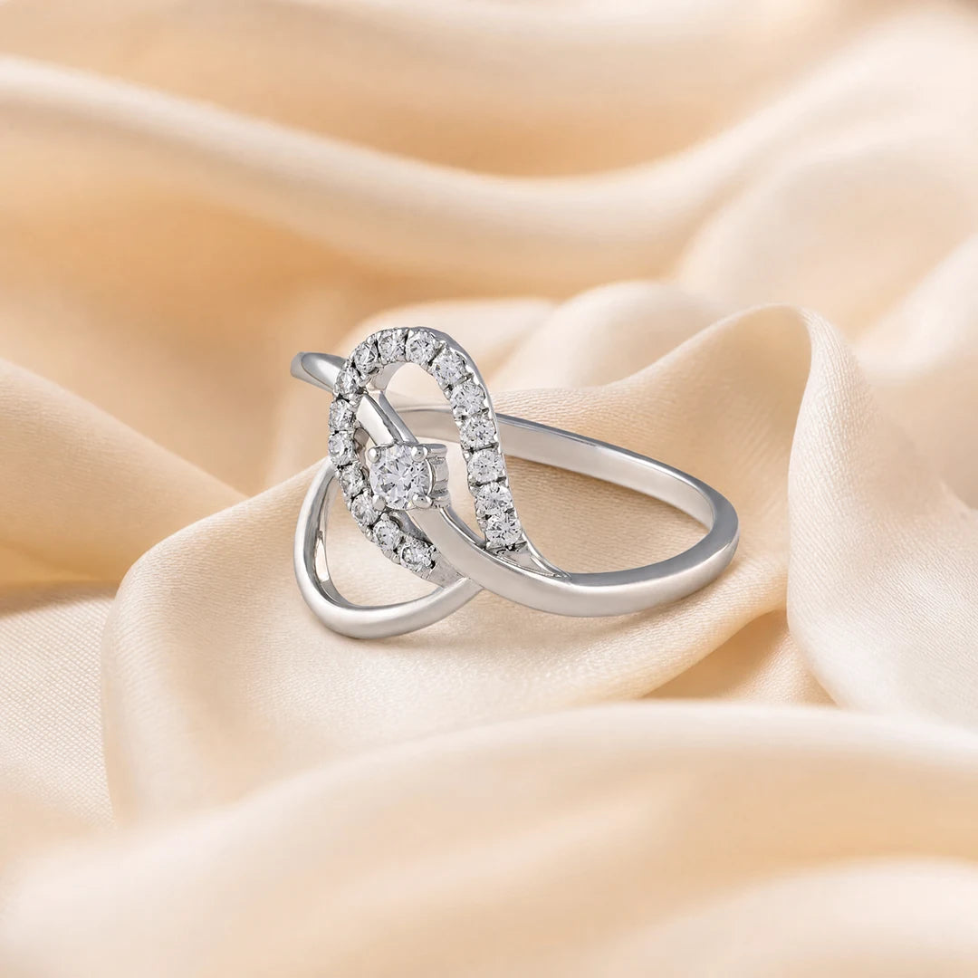 0.20 CT Round Infinity Loop Twist Diamond Ring