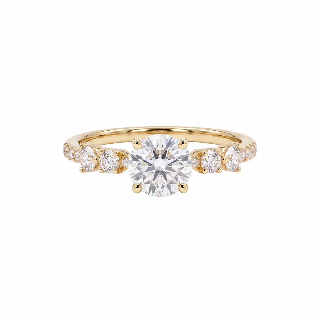 1.55 CT Round Solitaire Cluster Diamond Ring