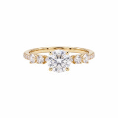 1.55 CT Round Solitaire Cluster Diamond Ring