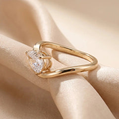 1.05 CT East West Pear Curve Diamond  Ring