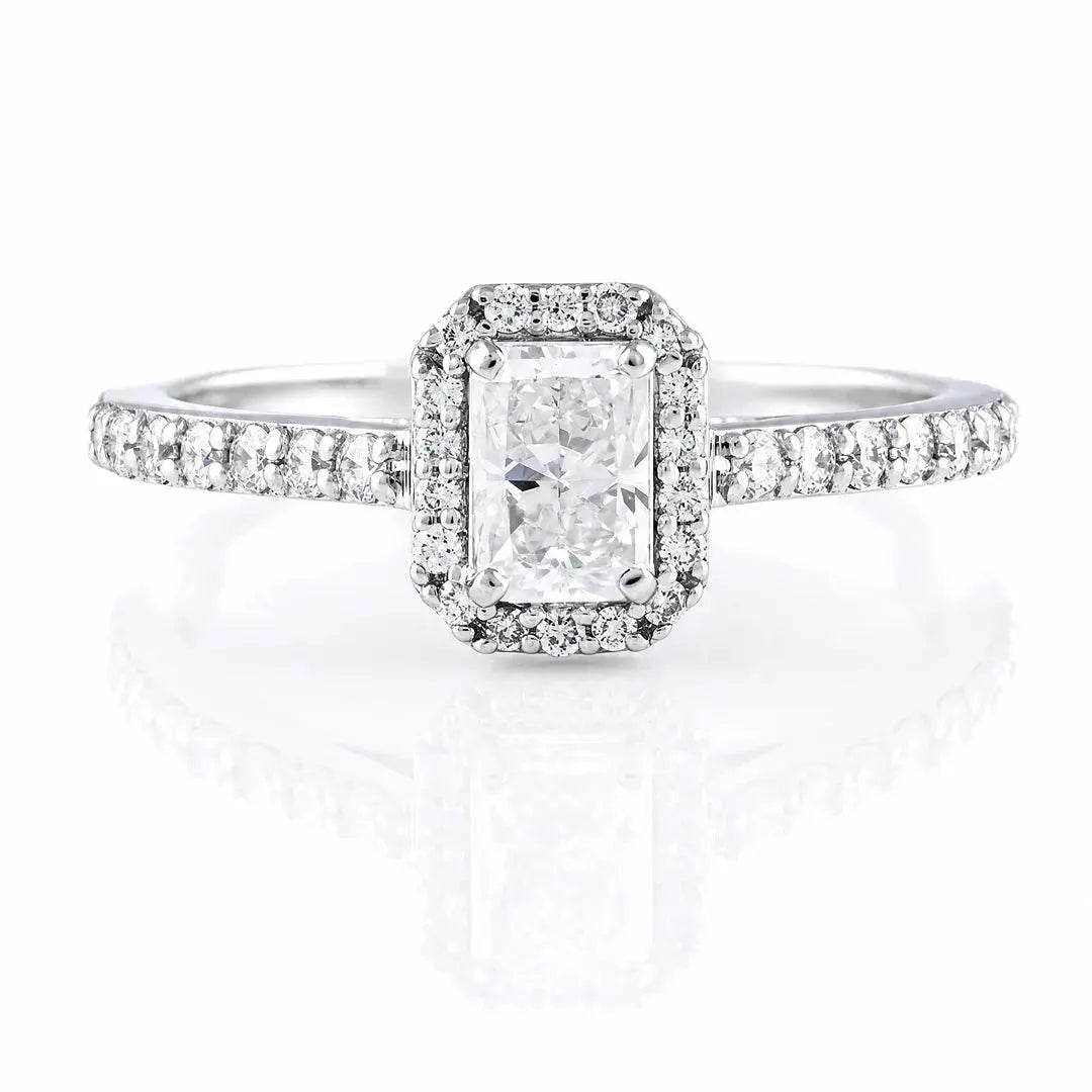 0.80 CT Radiant Halo Diamond Ring