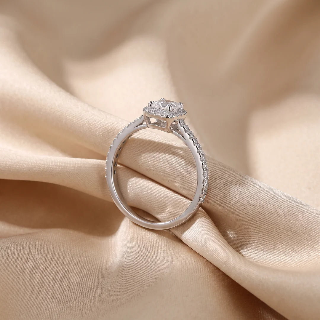 0.80 CT Radiant Halo Diamond Ring
