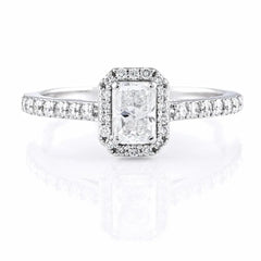 0.80 CT Radiant Halo Diamond Ring