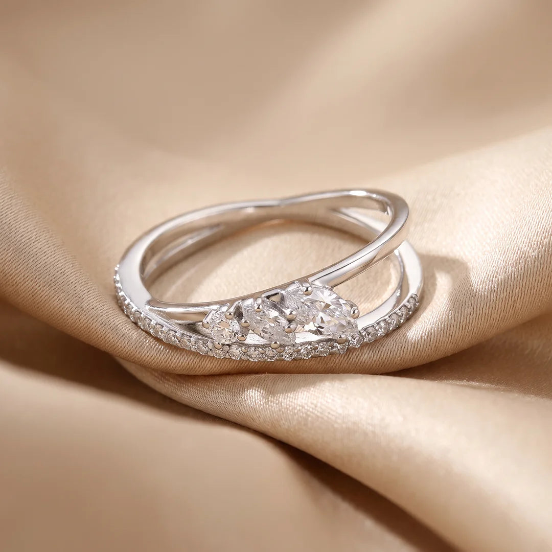 0.40 CT Marquise Bypass Diamond Ring