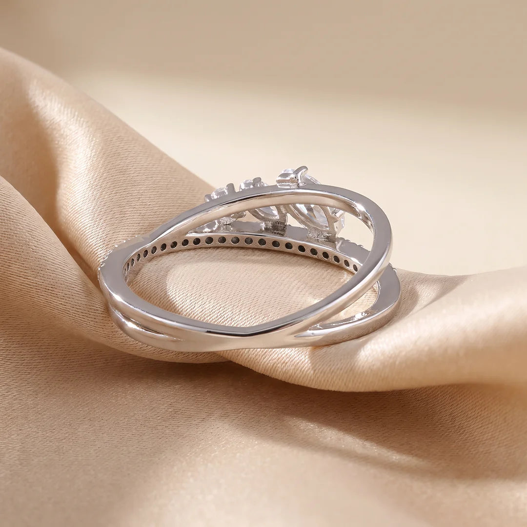0.40 CT Marquise Bypass Diamond Ring