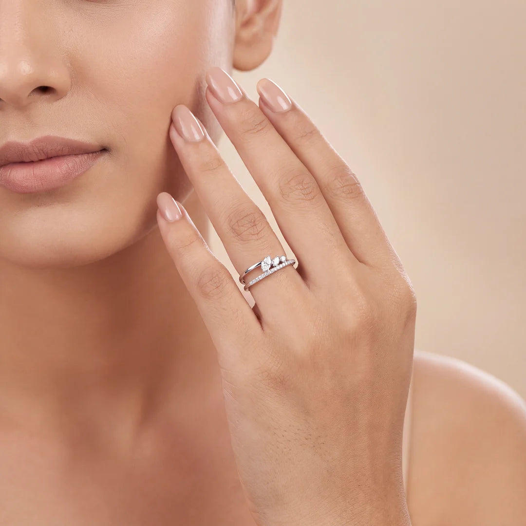 0.40 CT Marquise Bypass Diamond Ring