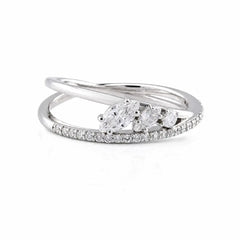0.40 CT Marquise Bypass Diamond Ring