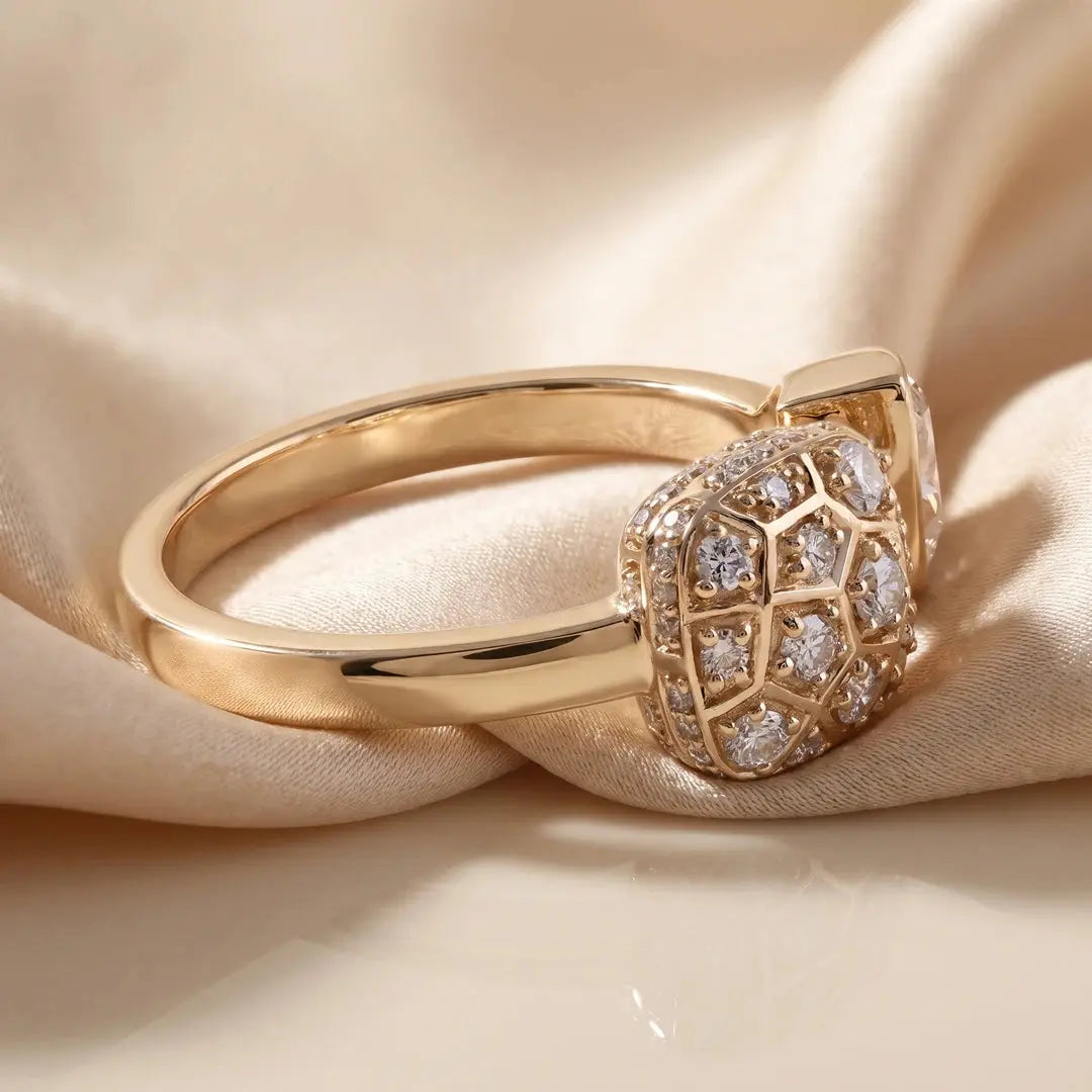 1.40 CT Pear & Round Open Diamond Ring