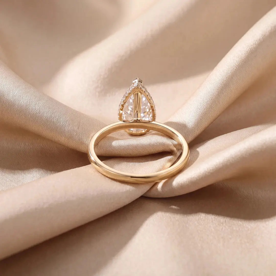 2.70 CT Pear Hidden Halo Solitaire Diamond Ring Jama Jewels