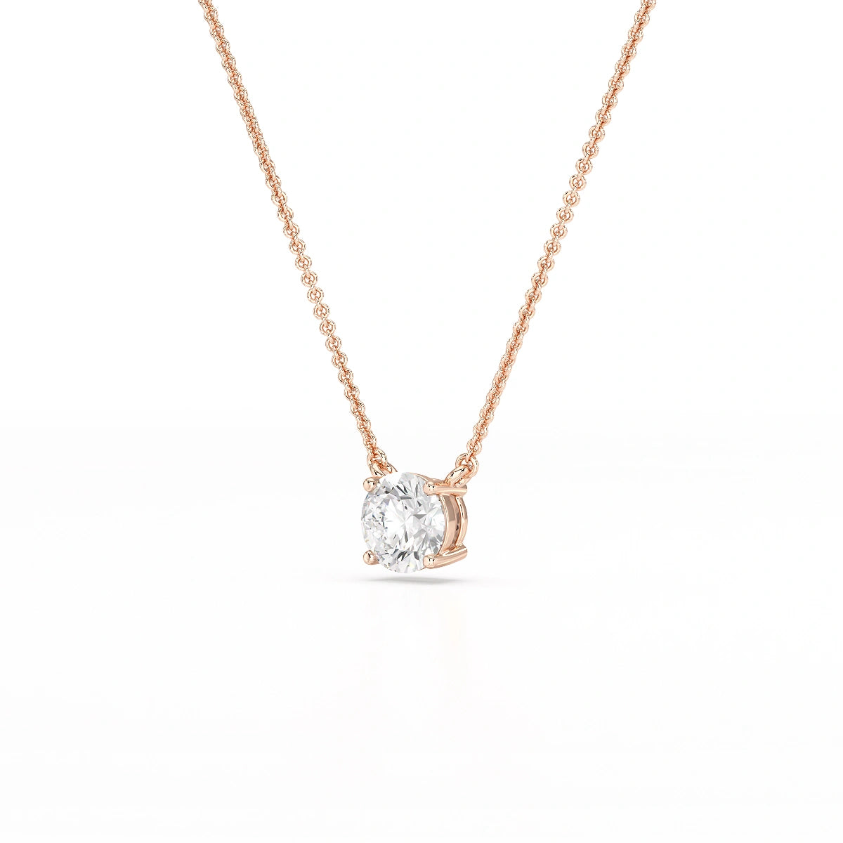 1 Carat Round Solitaire Lab Grown Diamond Pendant