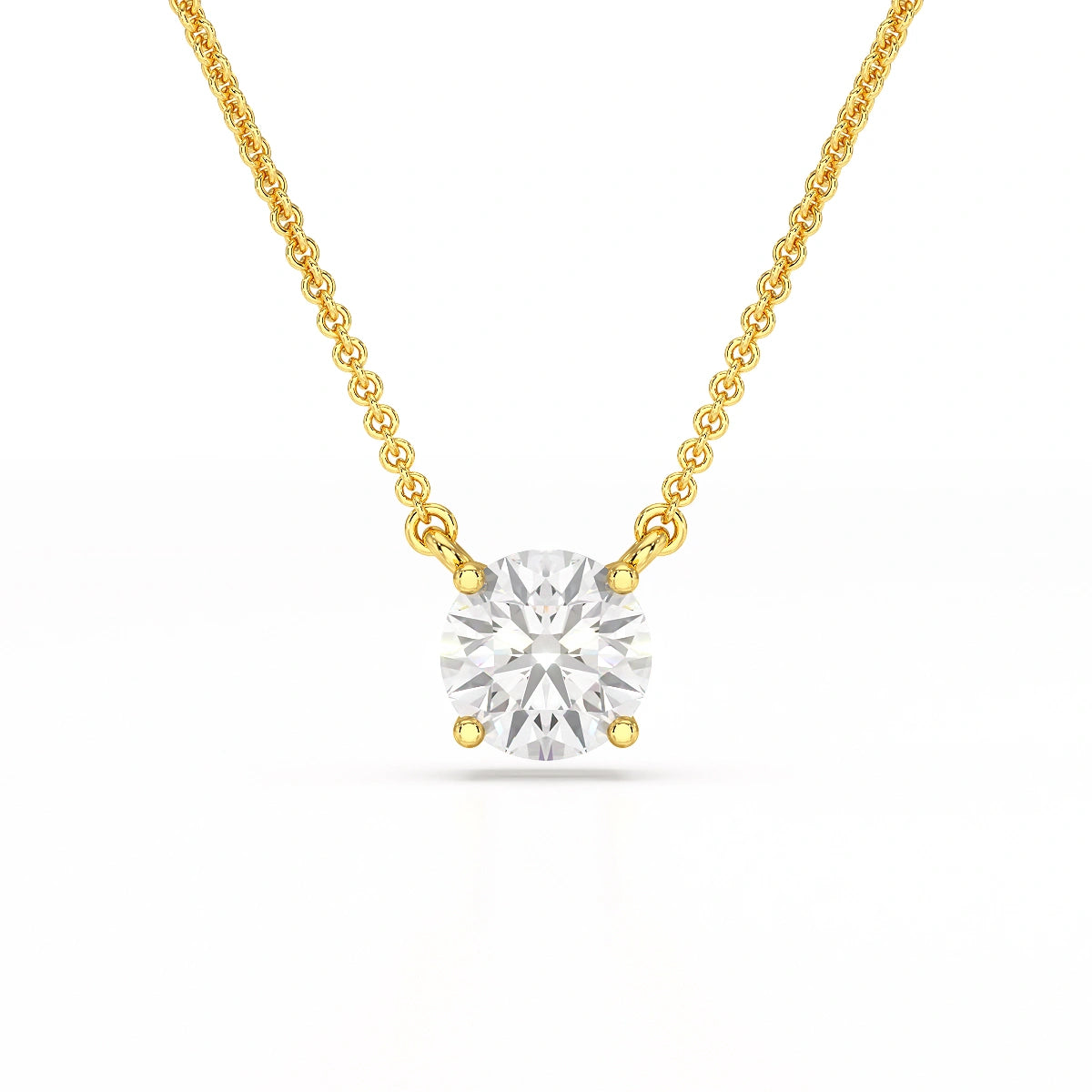 1 Carat Round Solitaire Lab Grown Diamond Pendant