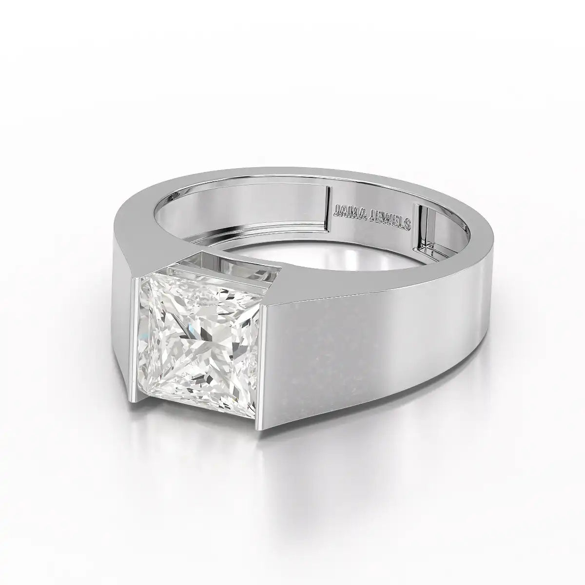 3 CT Princess Cut Lab Diamond Men's Ring
