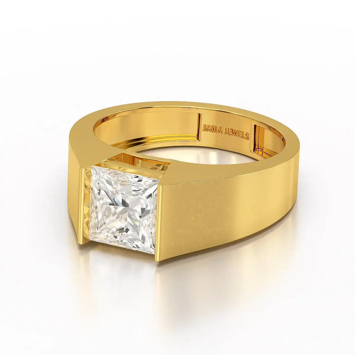 3 CT Princess Cut Lab Diamond Men's Ring