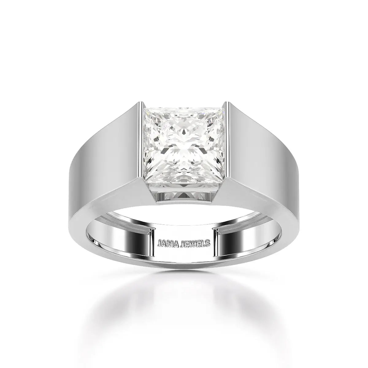 3 CT Princess Cut Lab Diamond Men's Ring