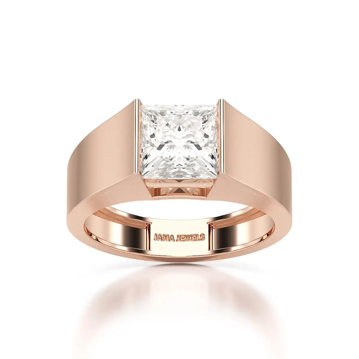 3 CT Princess Cut Lab Diamond Men's Ring
