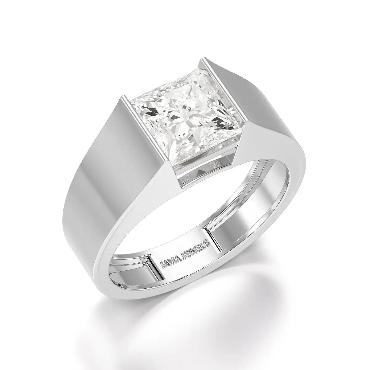 3 CT Princess Cut Lab Diamond Men's Ring