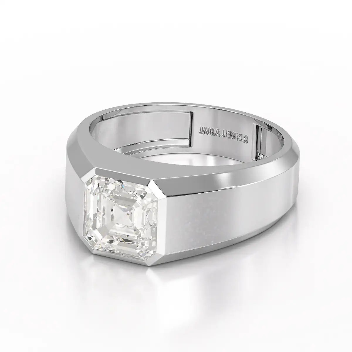 3 CT Asscher Cut Lab Diamond Men's Ring