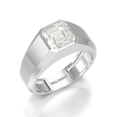 3 CT Asscher Cut Lab Diamond Men's Ring