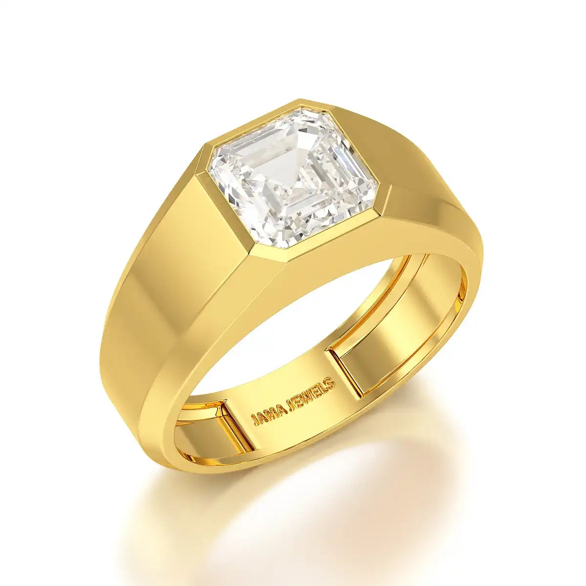 3 CT Asscher Cut Lab Diamond Men's Ring