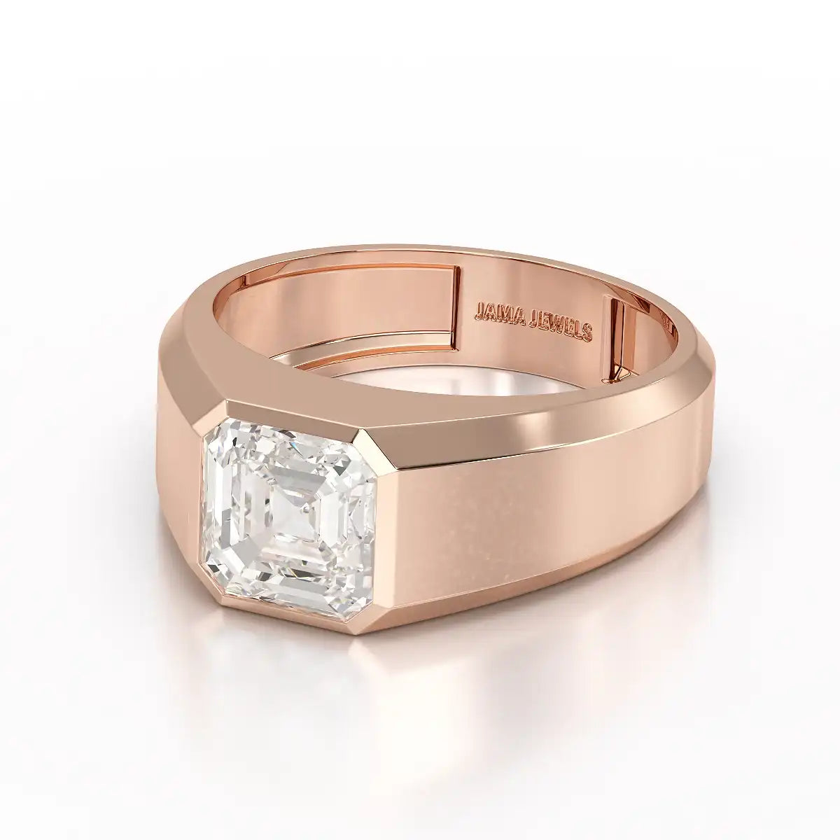 3 CT Asscher Cut Lab Diamond Men's Ring