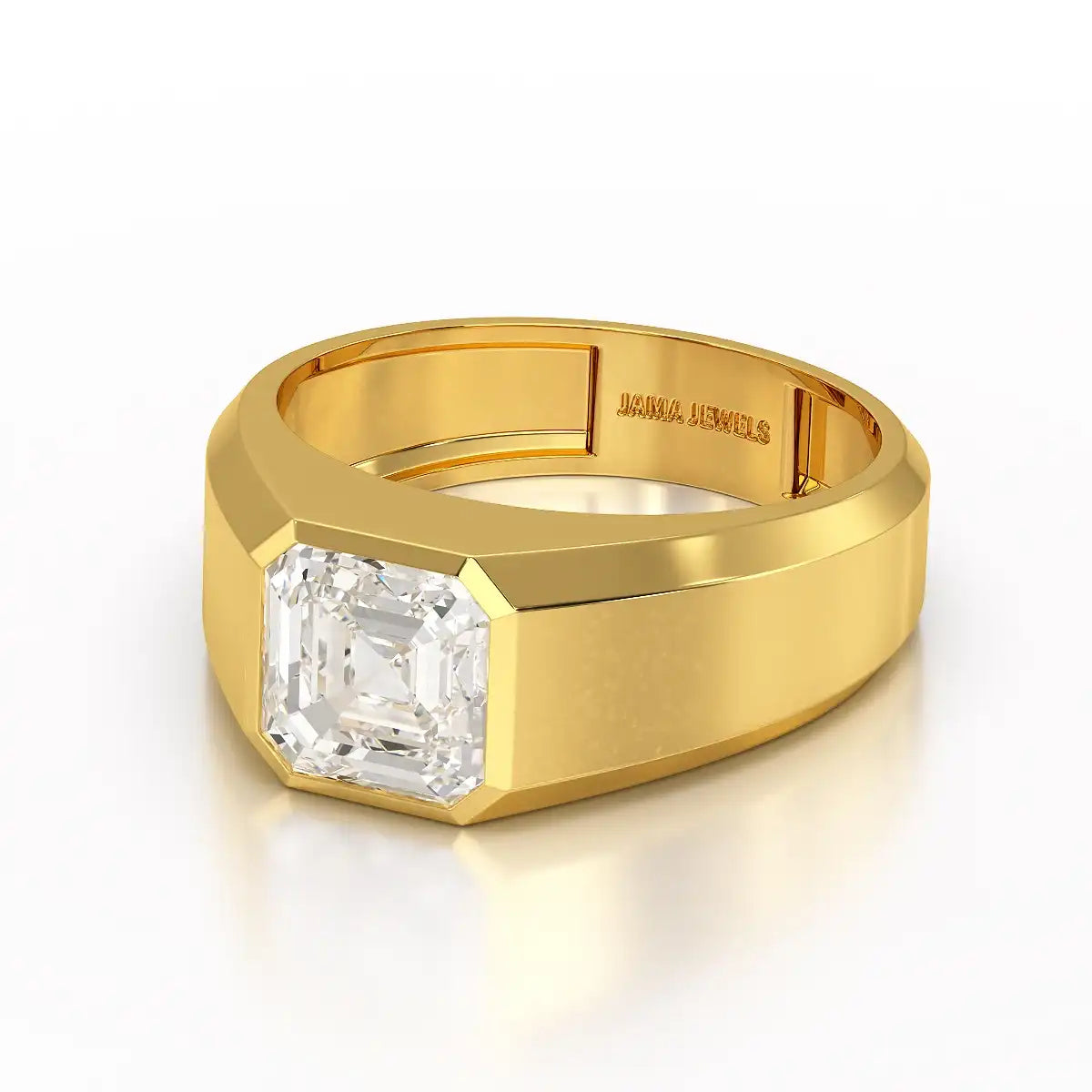 3 CT Asscher Cut Lab Diamond Men's Ring