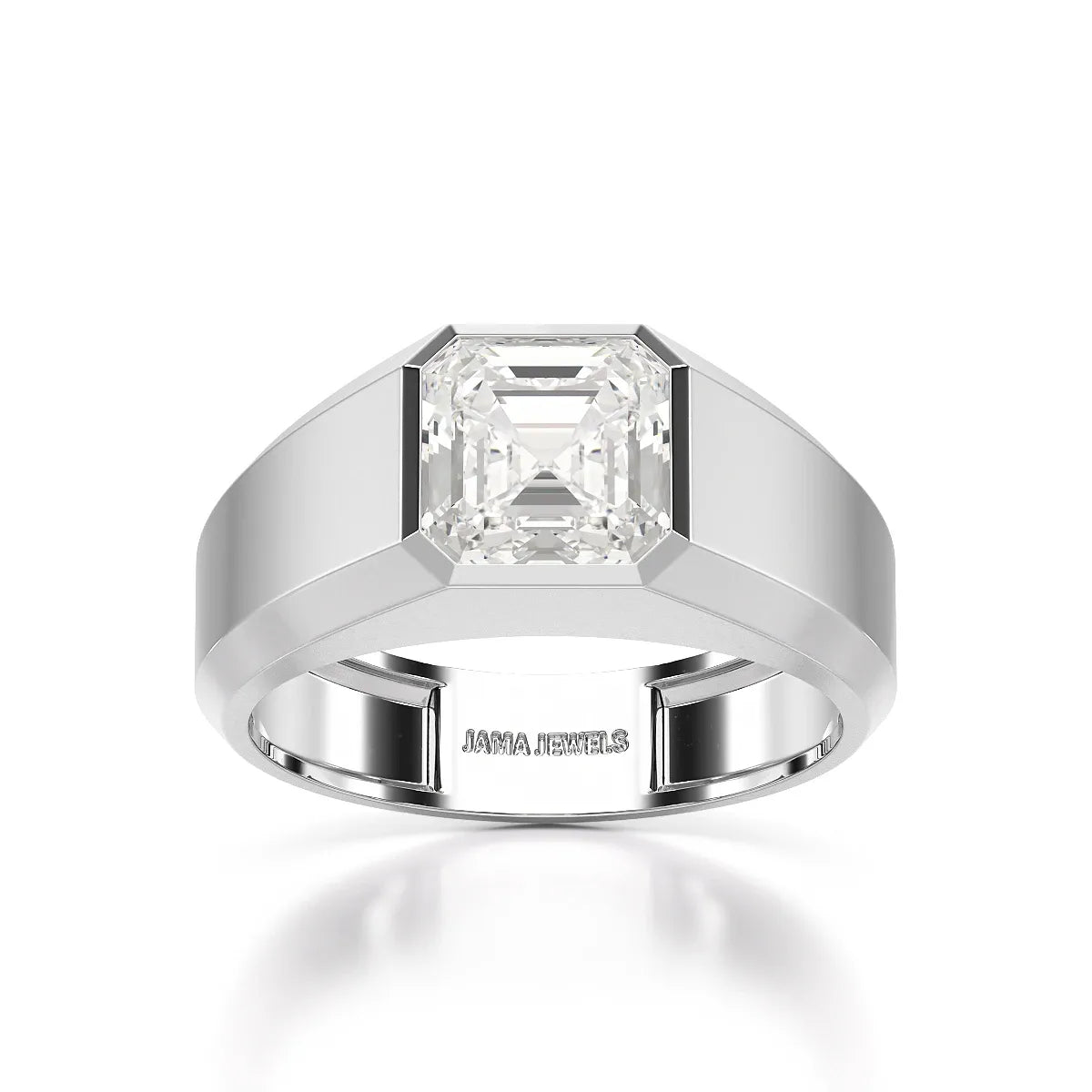 3 CT Asscher Cut Lab Diamond Men's Ring