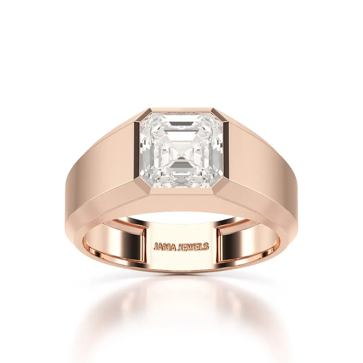3 CT Asscher Cut Lab Diamond Men's Ring