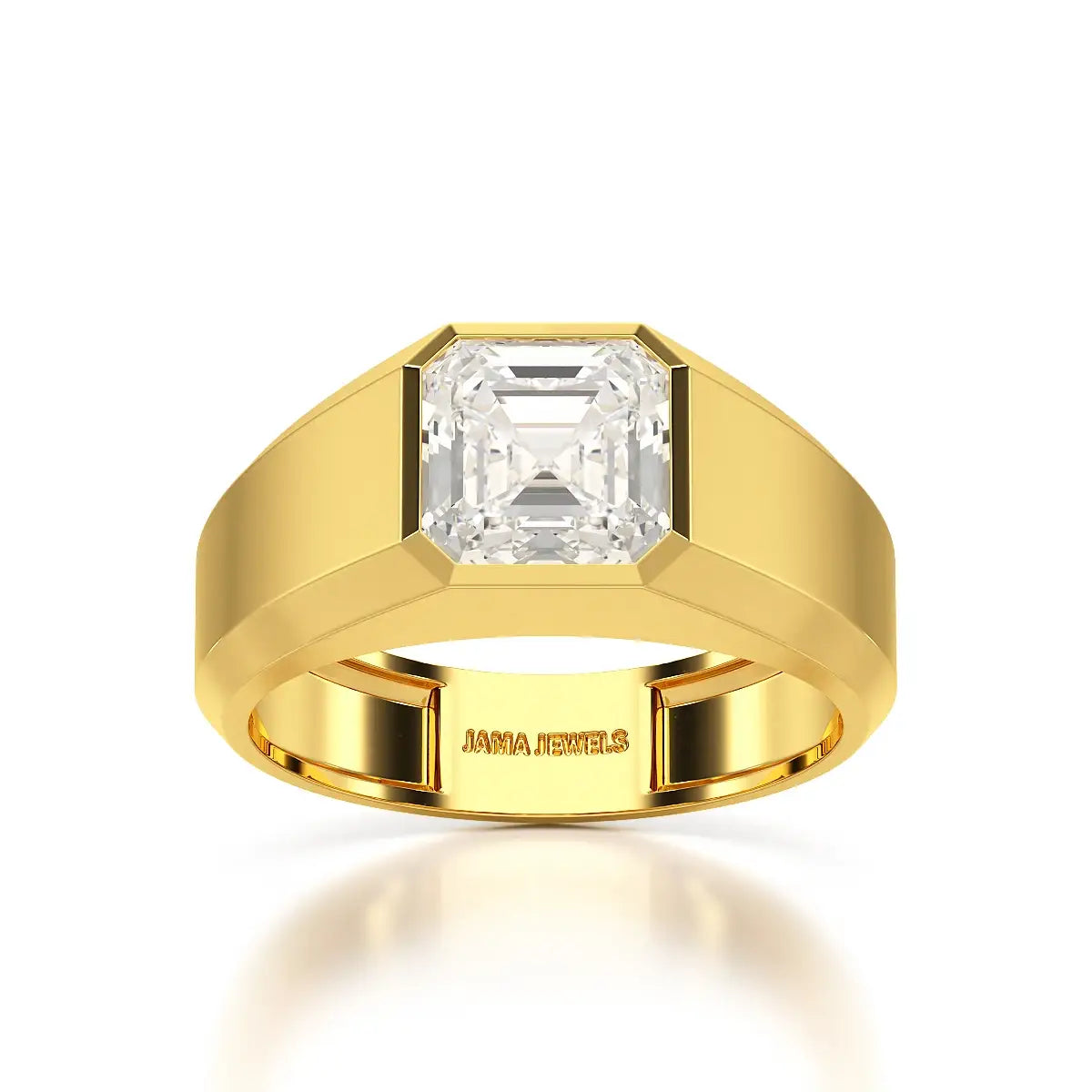 3 CT Asscher Cut Lab Diamond Men's Ring