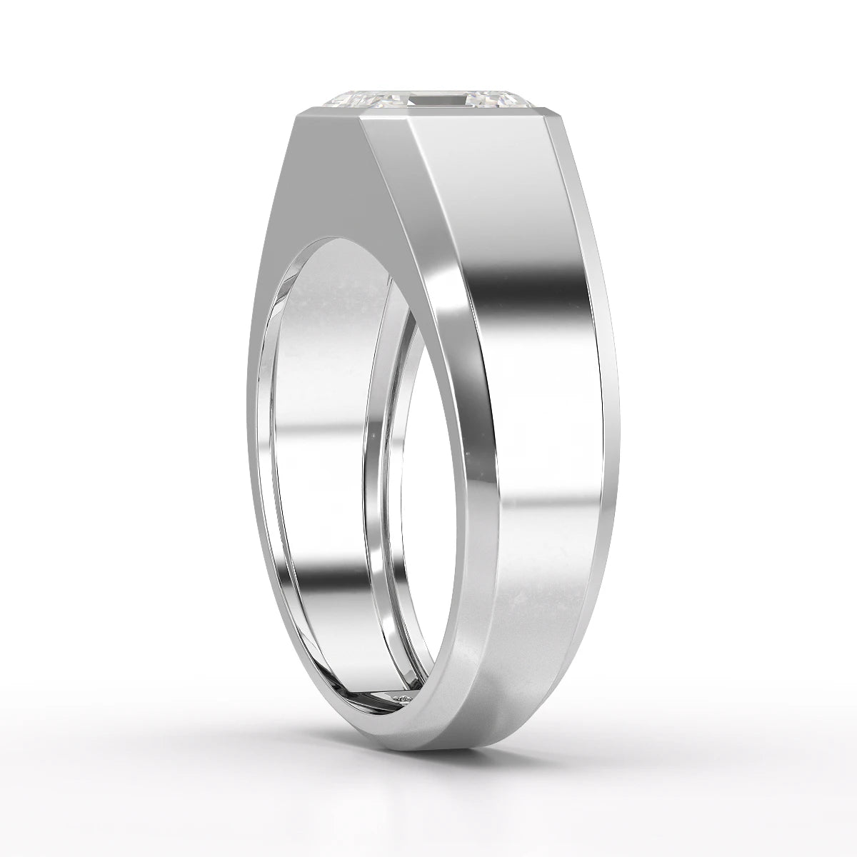 3 CT Asscher Cut Lab Diamond Men's Ring