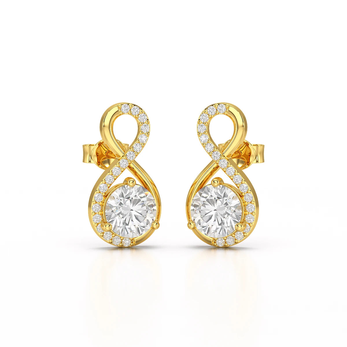 2.2 CT Lab Diamond Round Cut Earrings