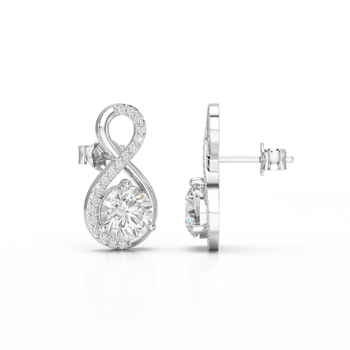 2.2 CT Lab Diamond Round Cut Earrings