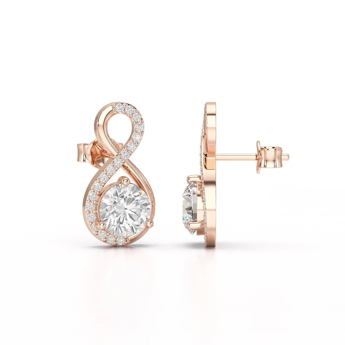 2.2 CT Lab Diamond Round Cut Earrings