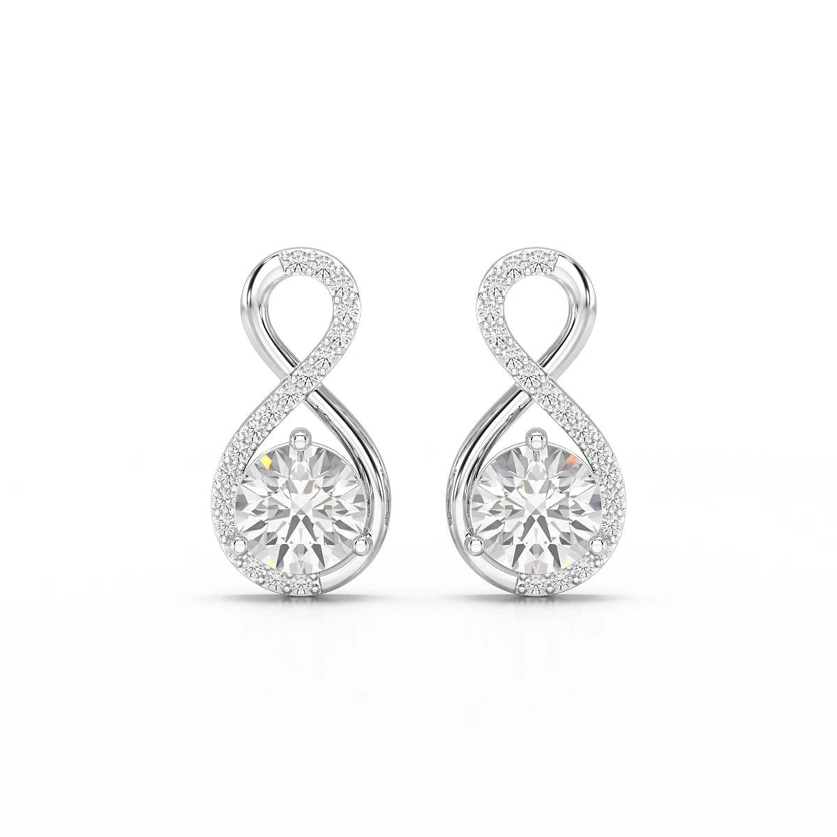 2.2 CT Lab Diamond Round Cut Earrings