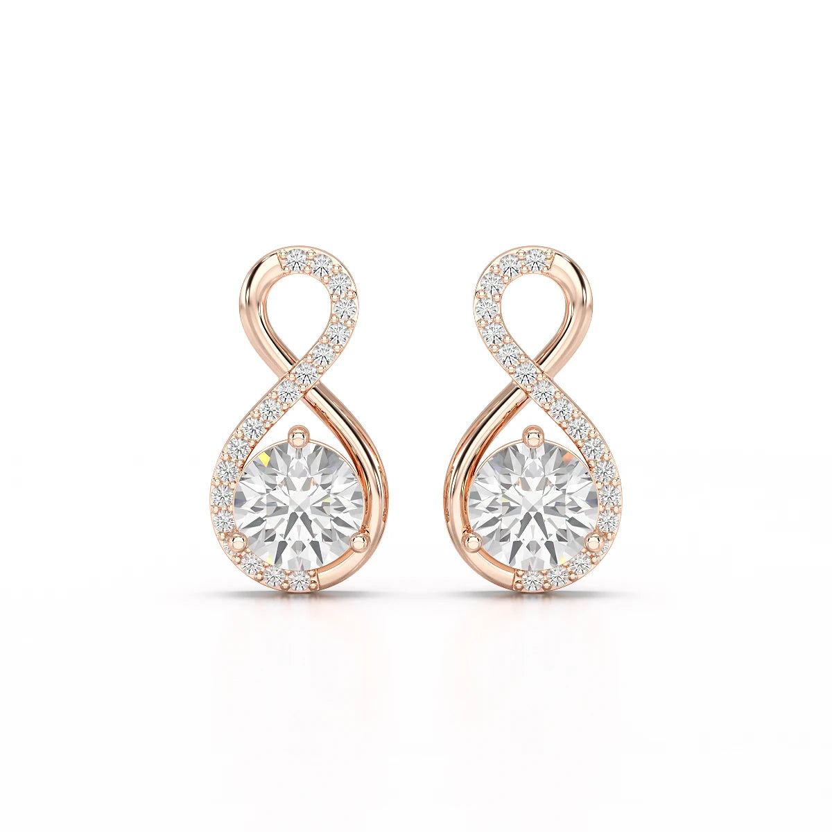 2.2 CT Lab Diamond Round Cut Earrings