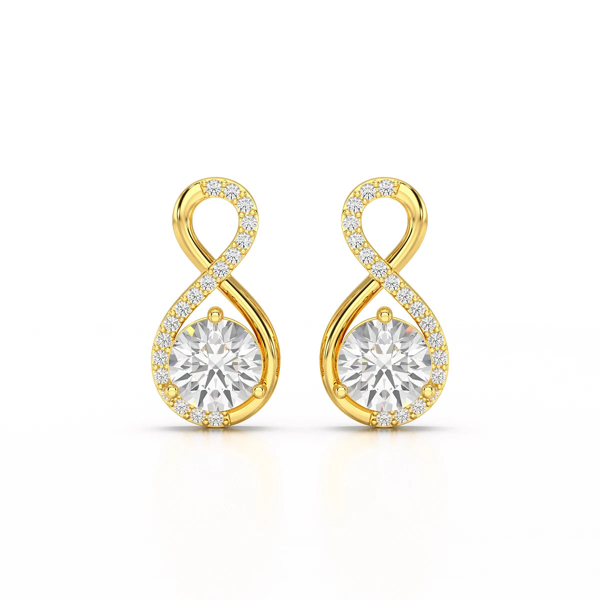 2.2 CT Lab Diamond Round Cut Earrings