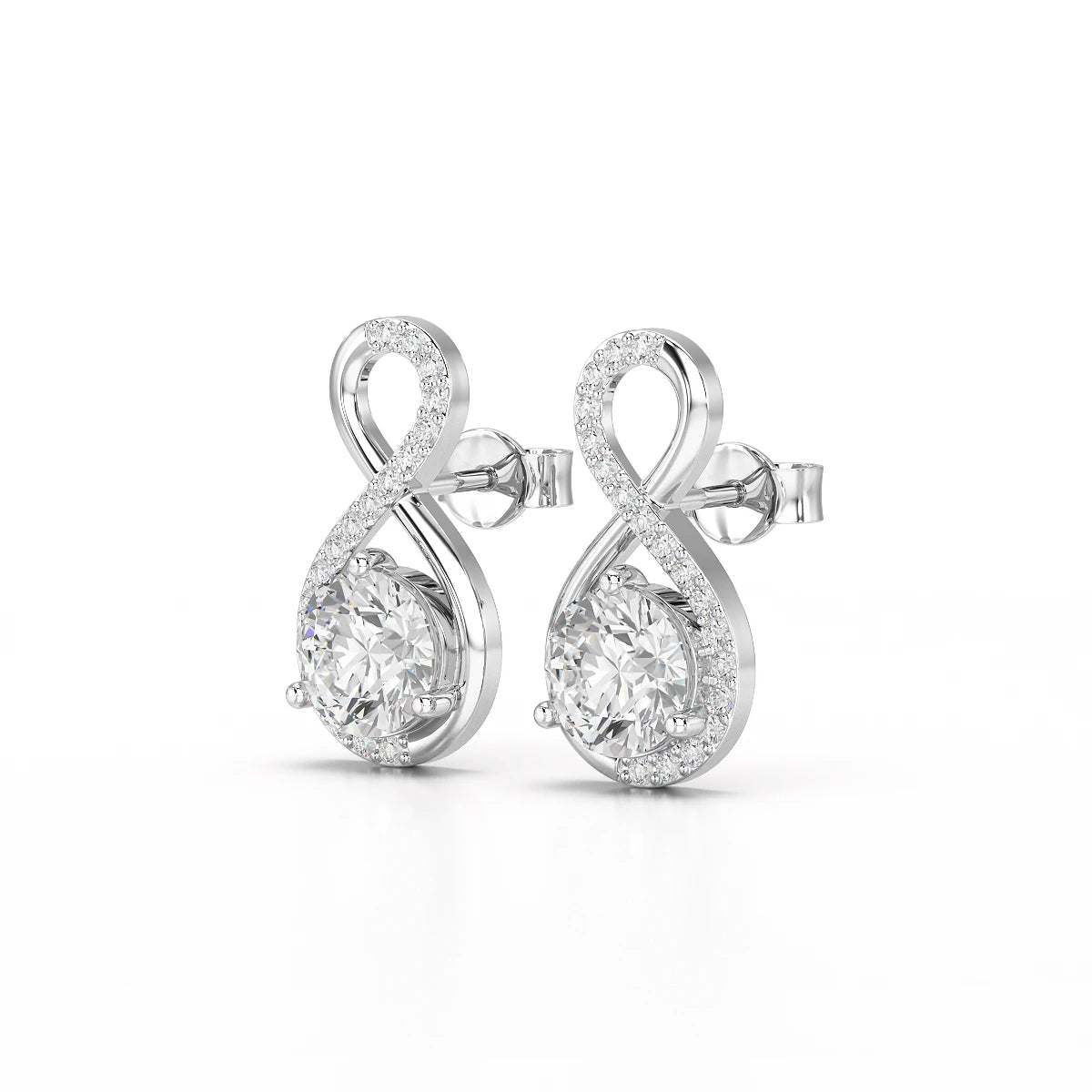 2.2 CT Lab Diamond Round Cut Earrings