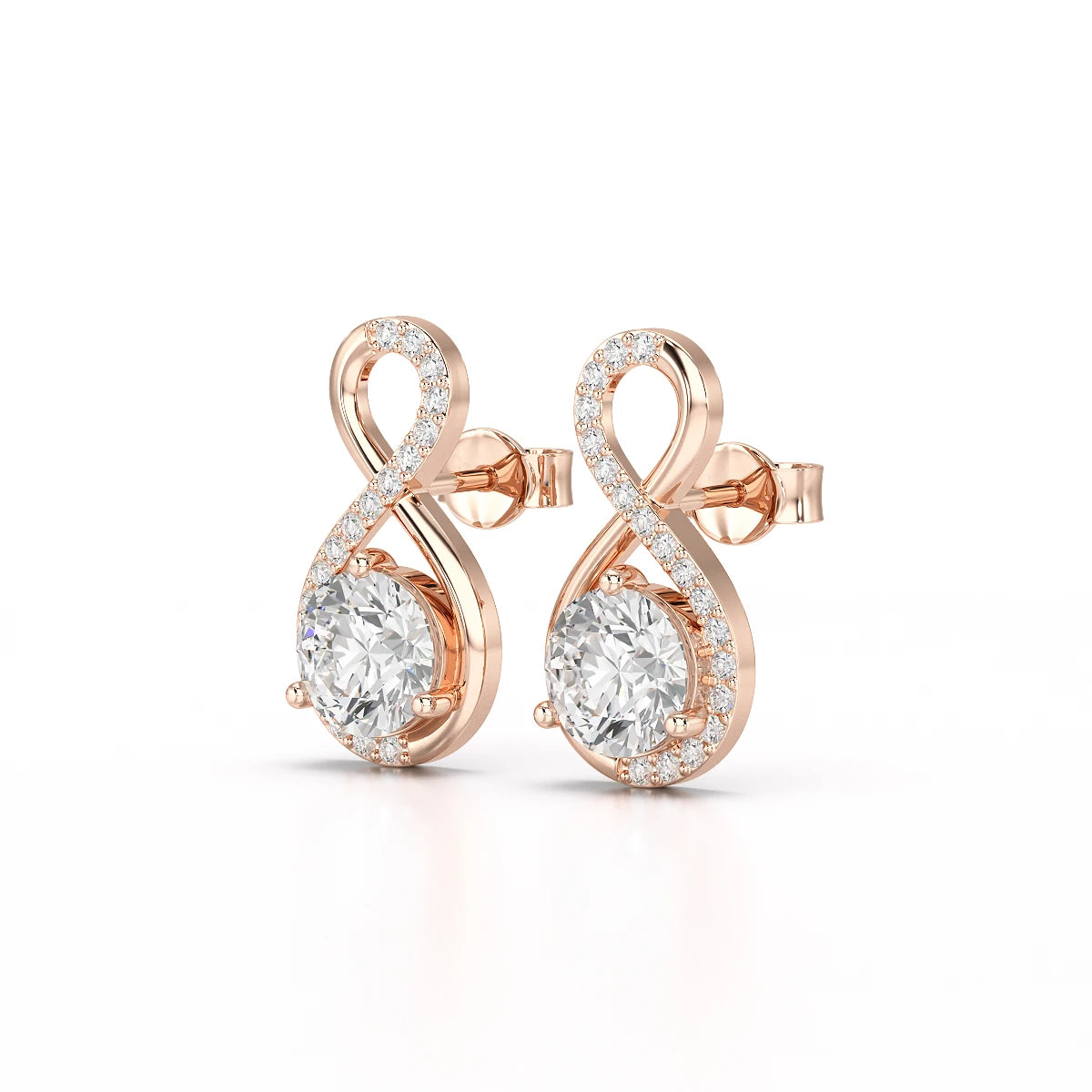 2.2 CT Lab Diamond Round Cut Earrings