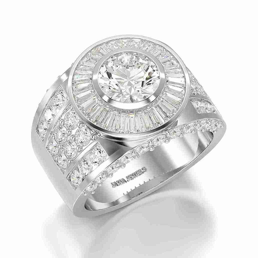 5.75 CT Round Shape Lab Diamond Men's Ring